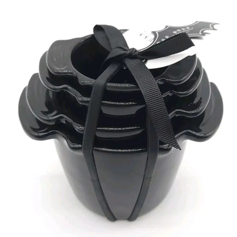 Rae Dunn x Halloween Black Bat Measuring Cups‎ With Orange Lettering New Release